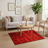 Red Watermelon Slice Red Area Rug