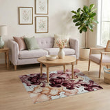Maroon Blush Fluid Abstract Area Rug