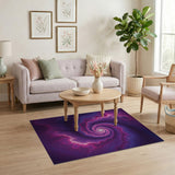 Purple Purple Cosmic Galaxy Spiral Area Rug