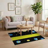 Cosmic Planets Stars Kids Area Rug