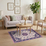Pink Persian Floral Medallion Traditional Persian Area Rug