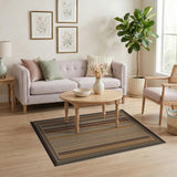 Striped Brown Tan Geometric Area Rug
