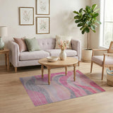 Pink Fluid Pink Wave Abstract Area Rug