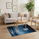 Midnight Moon Over Geometric Mountains Rug