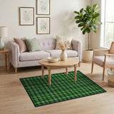 Vibrant Geometric Modern Vibrant Green Black Plaid Area Rug