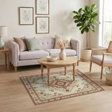Cream Maroon Medallion Traditional Persian Area Rug