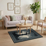 Mystical Gnarled Tree Forest Persian Border Rug