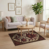 Elegant Red Lotus Persian Area Rug