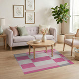 Pink Patchwork Geometric Area Rug