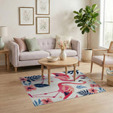Pink Flamingo Coastal Tufted Area Rug