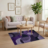 Geometric Modern Abstract Purple Geometric Abstract Area Rug