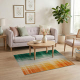Ombre Green to Orange Vertical Stripe Area Rug