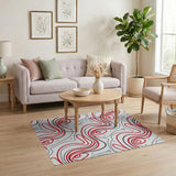 Cute Red Swirl Faces Area Rug