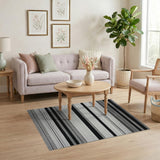 Bold Black White Striped No. 34 Area Rug