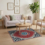 Ornate Red Star Medallion Persian Rug