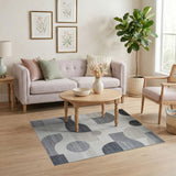 Grey Abstract Modern Grey Geometric Abstract Area Rug