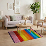 Vibrant Multi-color and Patterns Vibrant Rainbow Stripe Area Rug