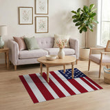 Distressed American Flag Patriotic Area Rug