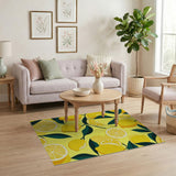 Sunny Lemon Slice Fruit Pattern Area Rug