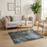 Rainbow Floral Washable Area Rug