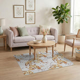 Abstract Tan Fox Pattern Area Rug
