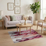 Abstract Pink Drip Area Rug