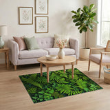 Floral Vintage Lush Fern Canopy Green Area Rug