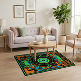 Neon Gear Futuristic Geometric Area Rug