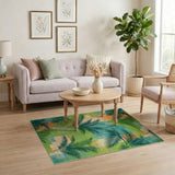 Geometric Palm Frond Area Rug