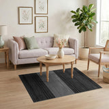 Black and White Black White Distressed Striped Area Rug