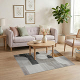 Grey Modern Grey Geometric Abstract Area Rug