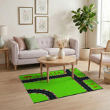 Green Race Track Kids Play Rug