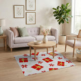 Festive Red Gift Boxes Area Rug