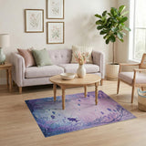 Purple Underwater Fish and Seaweed Area Rug