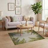 Green Fern Border Area Rug
