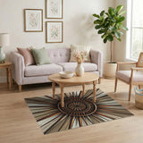 Sunburst Compass Distressed Area Rug