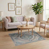 Intricate Blue Teal Persian Medallion Area Rug