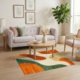 Orange Abstract Area Orange Wave Abstract Area Rug