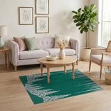 Snowy Pine Forest Icicle Area Rug