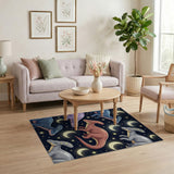 Starry Night Parasaurolophus Dinosaur Area Rug