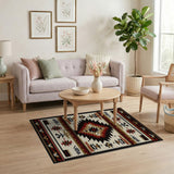 Southwestern Tribal Area Rug with Red Diamond Motif