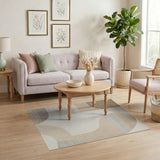 Beige Abstract Geometric Shapes Area Rug