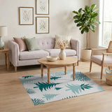Teal Fir Tree Silhouette Area Rug