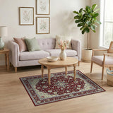 Red Persian Medallion Floral Area Rug