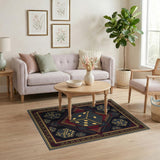 Black Gold Dice Geometric Area Rug