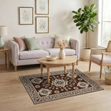 Brown Beige Traditional Persian Area Rug