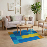 Vibrant Multi-Color Geometric Shag Rug