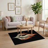 Orange Fiery Orange Flame Abstract Area Rug