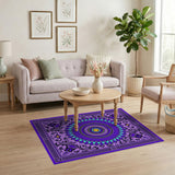 Traditional Persian Purple Mandala Medallion Persian Rug
