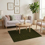Modern Yellow Honeycomb Grid Area Rug